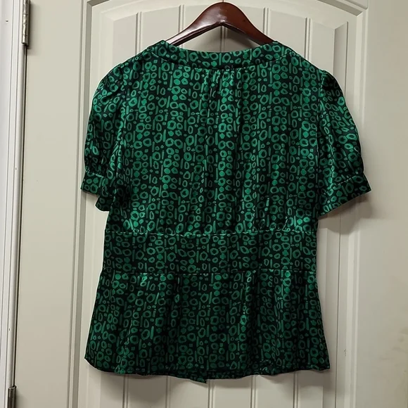 Victor Alfaro Emerald green 100% silk top size 10 wizard of oz - Picture 7 of 11